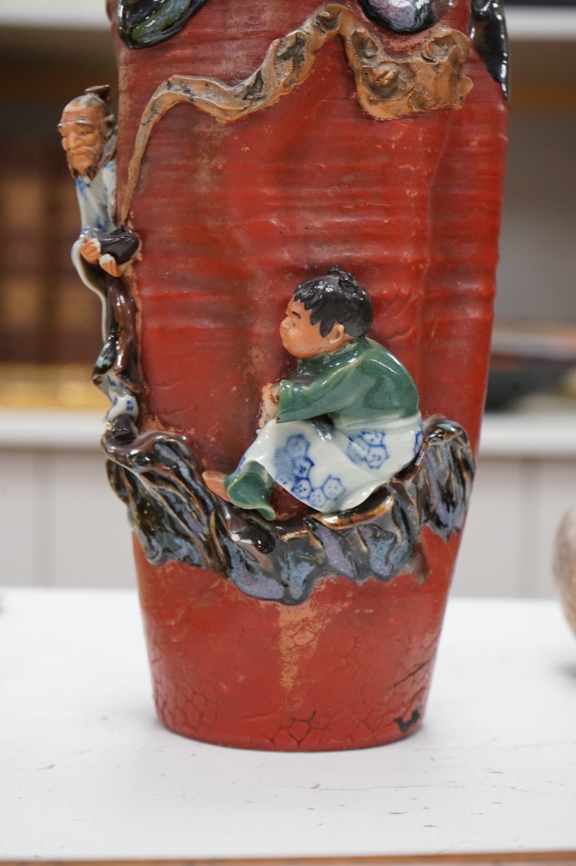 A Japanese Sumida pottery vase, 31cm high